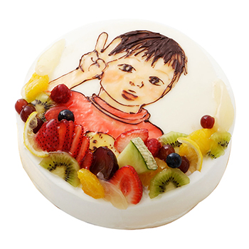 子供の似顔絵ケーキ